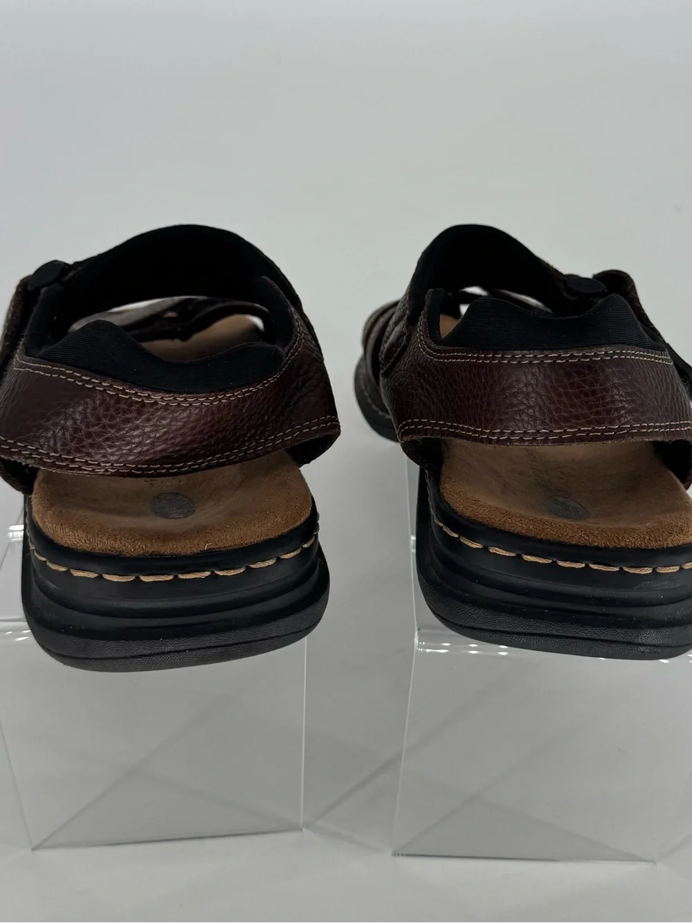 Dr. Scholl's Men's Brown Leather Double-Strap Comfort Sandals Size 11